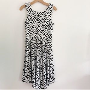 Loft black and white spotted dress